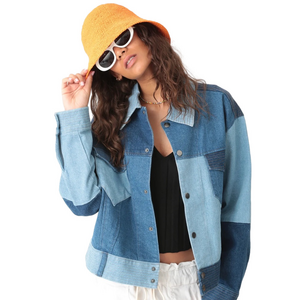 ELECTRIC & ROSE Decklyn Denim Jacket - Patchwork Pacific